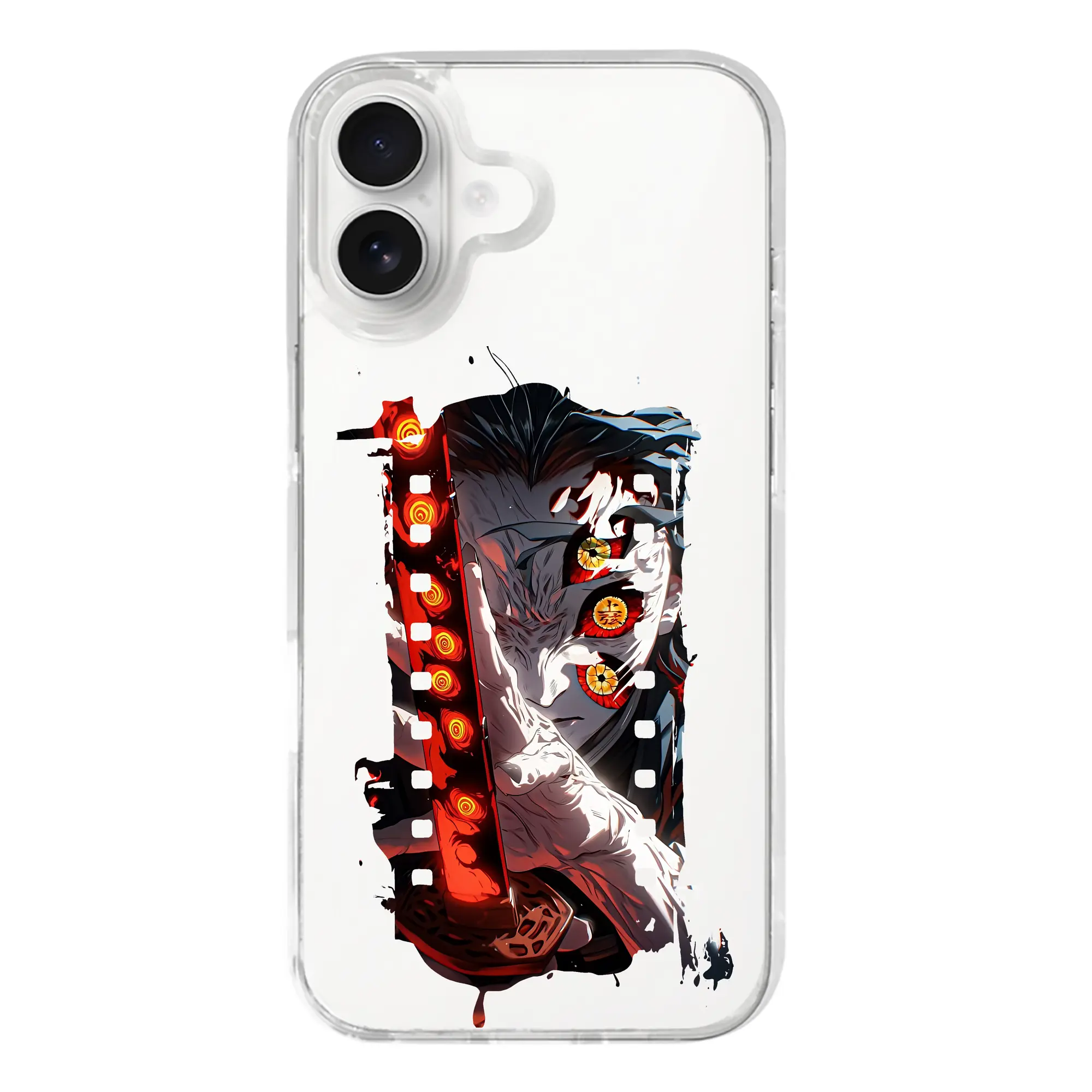 鬼滅の刃 グッズ,黒死牟 - iPhone 17シリーズ 透明スマホケース – 薄型・耐衝撃・精密フィット保護カバー